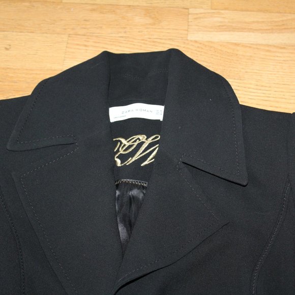 GORGEOUS ZARA BLAZER JACKET BLACK COAT LINES SIZE 6 - Picture 2 of 6